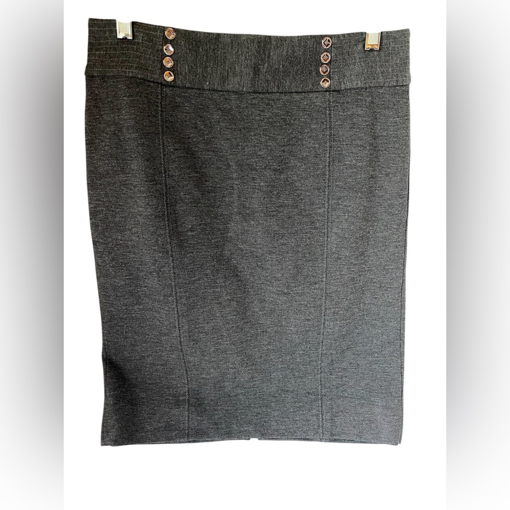 White House Black Market Ponte Pencil Skirt Grey Size 4 New
